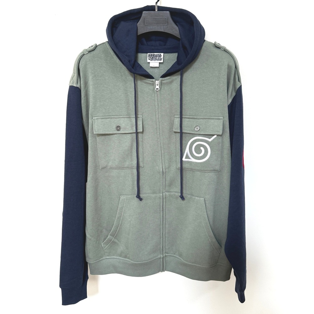 Naruto Shippuden Kakashi Hoodie Mens L Ripple Junction Military Cosplay Jacket